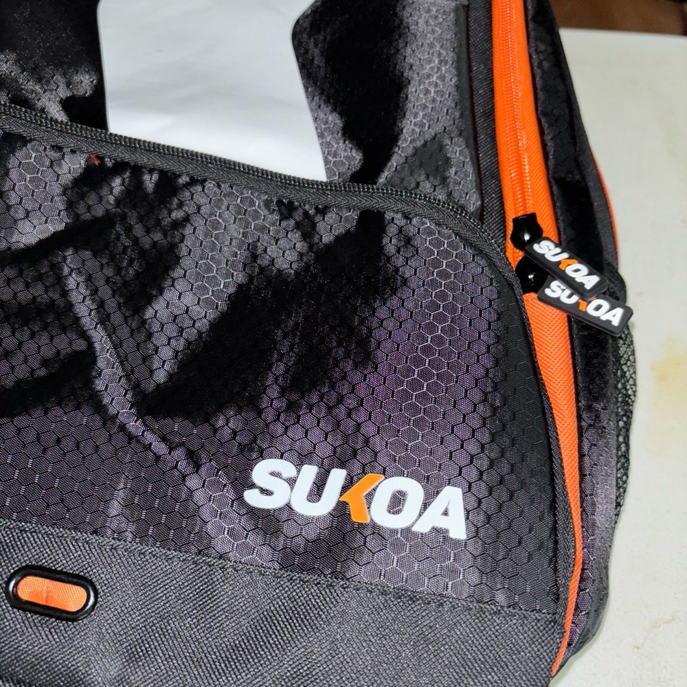 Sukoa Soccer Black Bag with Compartment for Ball-Shoes Plus more-2 zipper inside